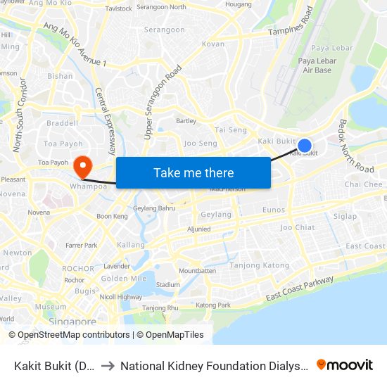 Kakit Bukit (DT28) to National Kidney Foundation Dialysis Centre map