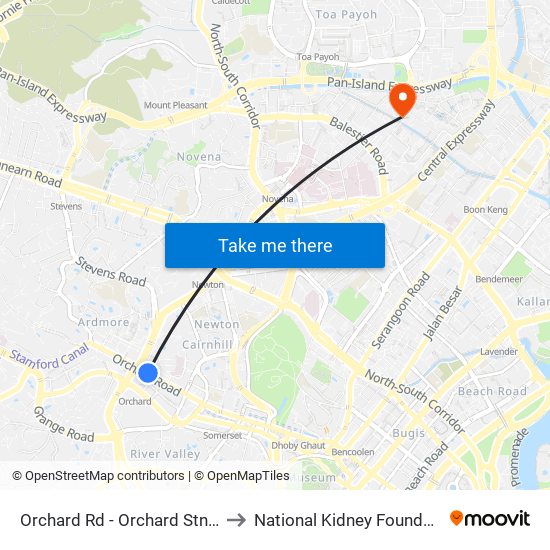 Orchard Rd - Orchard Stn/Tang Plaza (09047) to National Kidney Foundation Dialysis Centre map