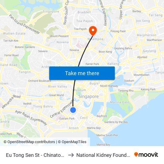Eu Tong Sen St - Chinatown Stn Exit C (05013) to National Kidney Foundation Dialysis Centre map