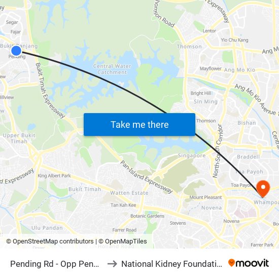 Pending Rd - Opp Pending Stn (44221) to National Kidney Foundation Dialysis Centre map