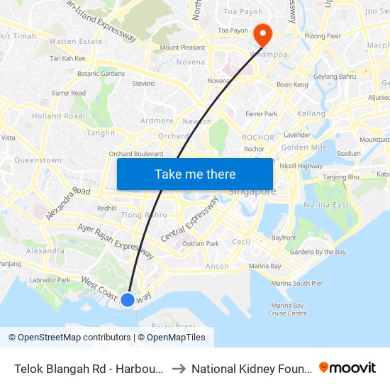Telok Blangah Rd - Harbourfront Stn/Vivocity (14141) to National Kidney Foundation Dialysis Centre map