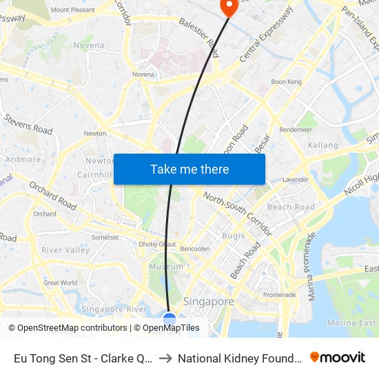 Eu Tong Sen St - Clarke Quay Stn Exit E (04222) to National Kidney Foundation Dialysis Centre map