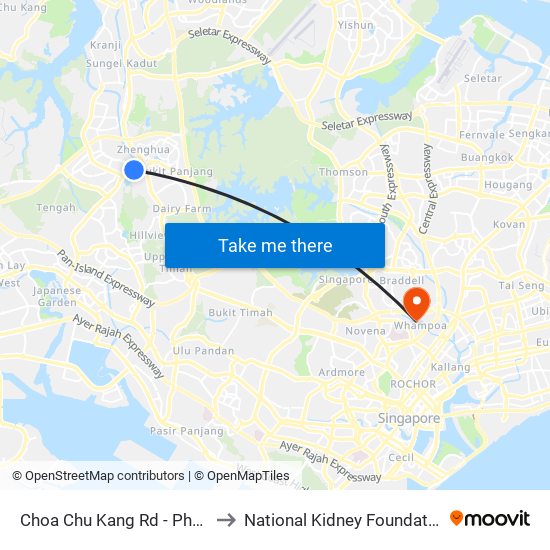 Choa Chu Kang Rd - Phoenix Stn (44141) to National Kidney Foundation Dialysis Centre map