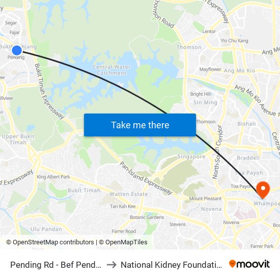 Pending Rd - Bef Pending Stn (44229) to National Kidney Foundation Dialysis Centre map