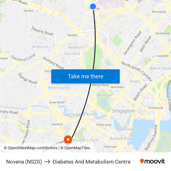 Novena (NS20) to Diabetes And Metabolism Centre map