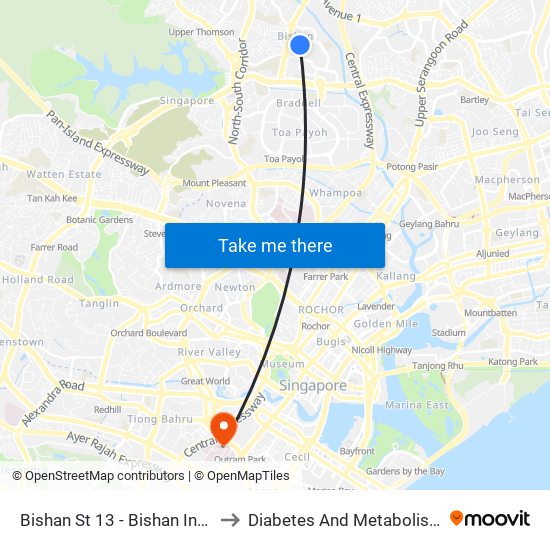 Bishan St 13 - Bishan Int (53009) to Diabetes And Metabolism Centre map