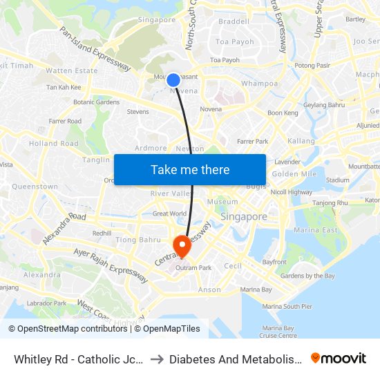 Whitley Rd - Catholic Jc (51099) to Diabetes And Metabolism Centre map