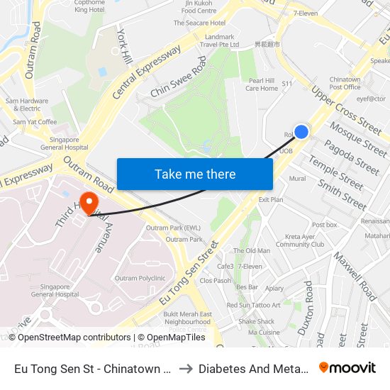 Eu Tong Sen St - Chinatown Stn Exit C (05013) to Diabetes And Metabolism Centre map