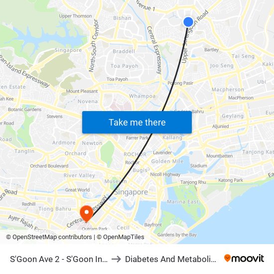 S'Goon Ave 2 - S'Goon Int (66009) to Diabetes And Metabolism Centre map