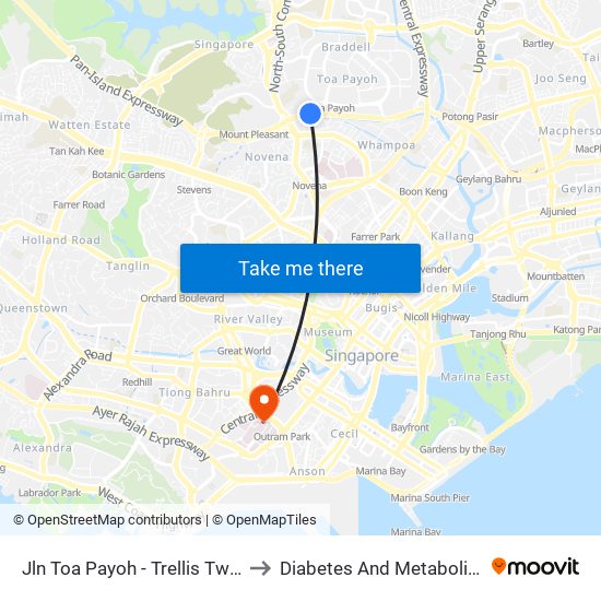 Jln Toa Payoh - Trellis Twrs (52071) to Diabetes And Metabolism Centre map