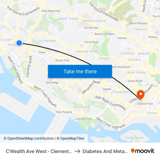 C'Wealth Ave West - Clementi Stn Exit A (17171) to Diabetes And Metabolism Centre map
