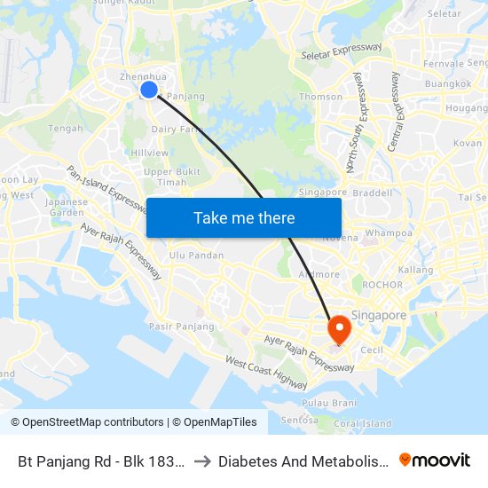 Bt Panjang Rd - Blk 183 (44259) to Diabetes And Metabolism Centre map