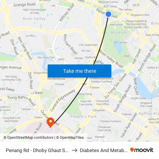 Penang Rd - Dhoby Ghaut Stn Exit B (08031) to Diabetes And Metabolism Centre map