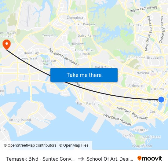 Temasek Blvd - Suntec Convention Ctr (02151) to School Of Art, Design And Media map
