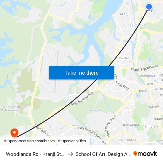 Woodlands Rd - Kranji Stn (45139) to School Of Art, Design And Media map