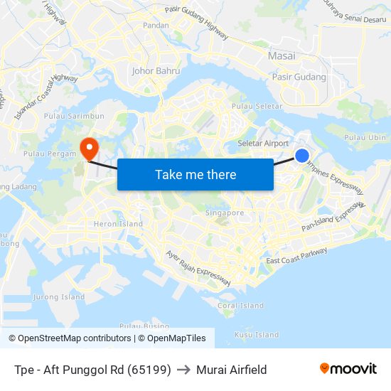 Tpe -  Aft Punggol Rd (65199) to Murai Airfield map