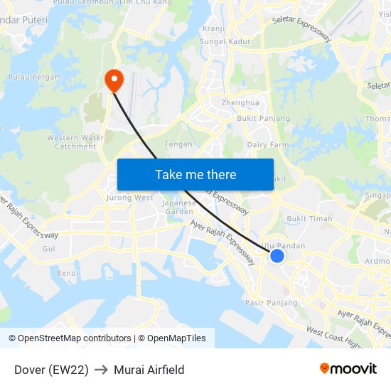 Dover (EW22) to Murai Airfield map