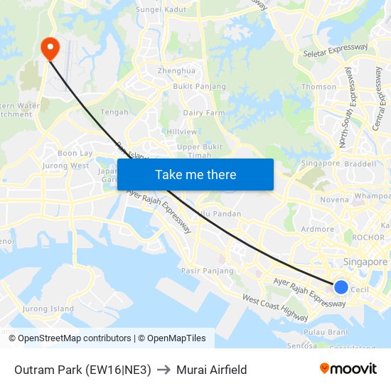 Outram Park (EW16|NE3) to Murai Airfield map