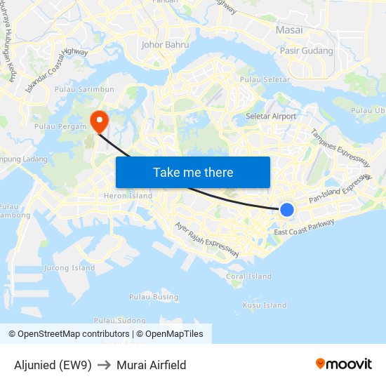 Aljunied (EW9) to Murai Airfield map