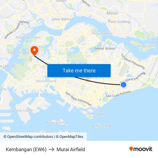 Kembangan (EW6) to Murai Airfield map