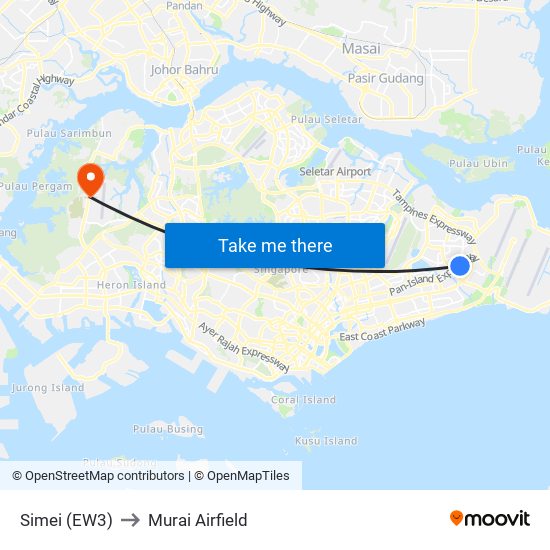 Simei (EW3) to Murai Airfield map