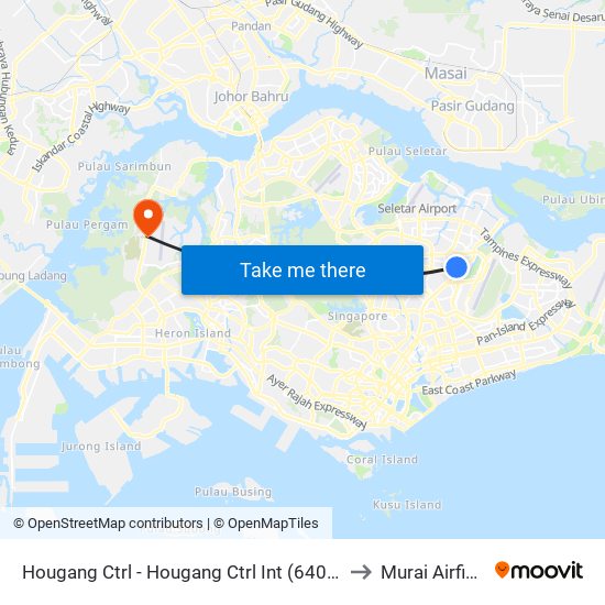 Hougang Ctrl - Hougang Ctrl Int (64009) to Murai Airfield map