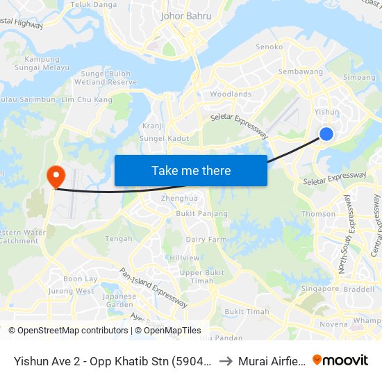 Yishun Ave 2 - Opp Khatib Stn (59049) to Murai Airfield map