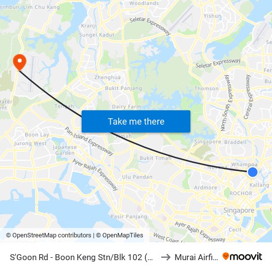 S'Goon Rd - Boon Keng Stn/Blk 102 (60121) to Murai Airfield map