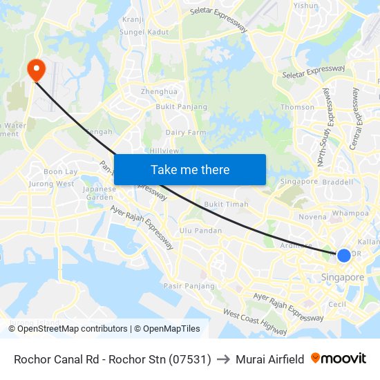 Rochor Canal Rd - Rochor Stn (07531) to Murai Airfield map