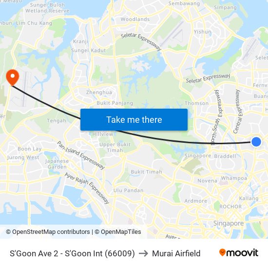 S'Goon Ave 2 - S'Goon Int (66009) to Murai Airfield map