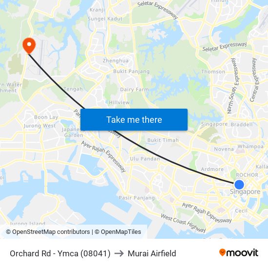 Orchard Rd - Ymca (08041) to Murai Airfield map