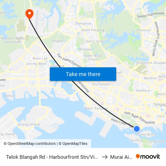 Telok Blangah Rd - Harbourfront Stn/Vivocity (14141) to Murai Airfield map