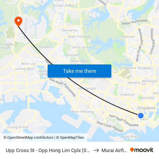 Upp Cross St - Opp Hong Lim Cplx (05131) to Murai Airfield map