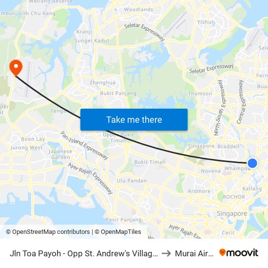 Jln Toa Payoh - Opp St. Andrew's Village (60089) to Murai Airfield map