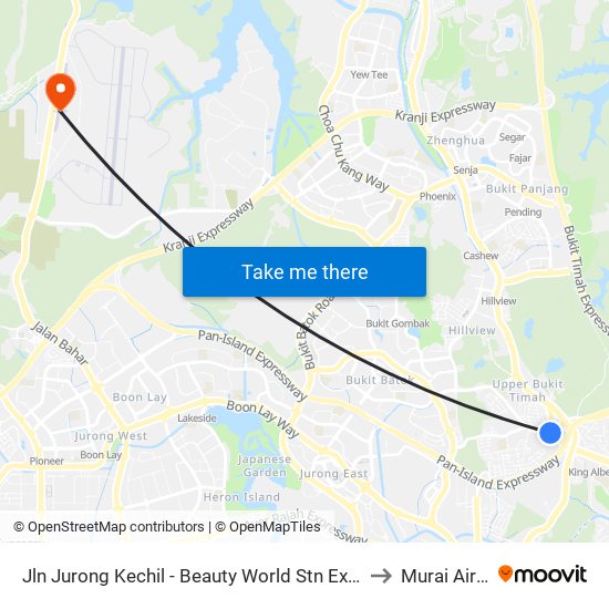 Jln Jurong Kechil - Beauty World Stn Exit C (42151) to Murai Airfield map