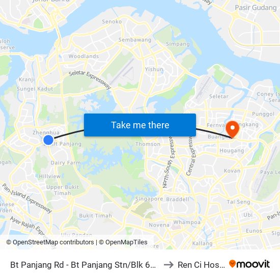 Bt Panjang Rd - Bt Panjang Stn/Blk 604 (44251) to Ren Ci Hospital map