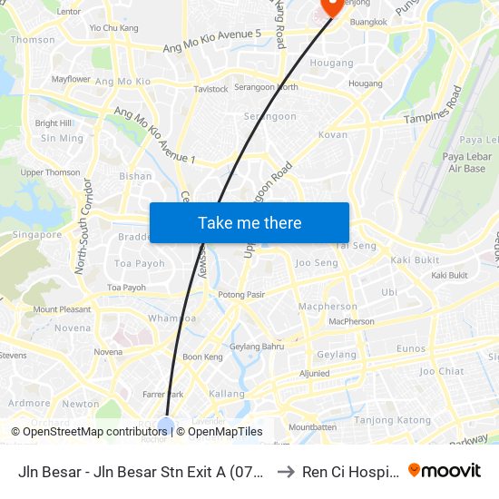 Jln Besar - Jln Besar Stn Exit A (07529) to Ren Ci Hospital map