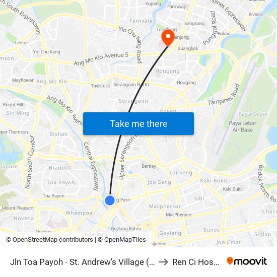 Jln Toa Payoh - St. Andrew's Village (60081) to Ren Ci Hospital map