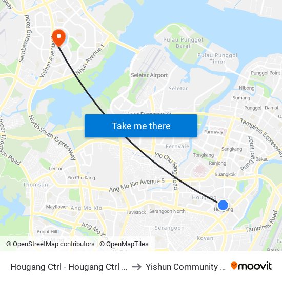 Hougang Ctrl - Hougang Ctrl Int (64009) to Yishun Community Hospital map