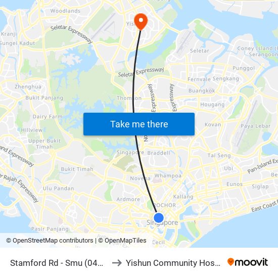 Stamford Rd - Smu (04121) to Yishun Community Hospital map