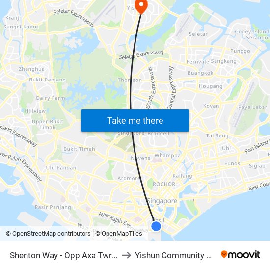 Shenton Way - Opp Axa Twr (03217) to Yishun Community Hospital map