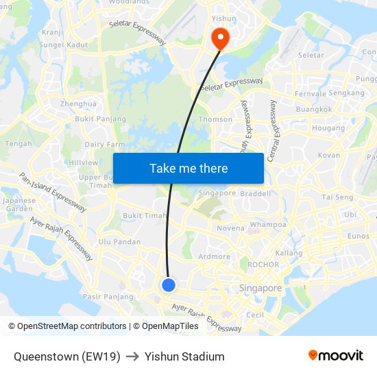 Queenstown (EW19) to Yishun Stadium map