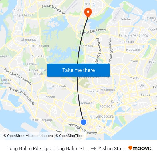 Tiong Bahru Rd - Opp Tiong Bahru Stn (10161) to Yishun Stadium map