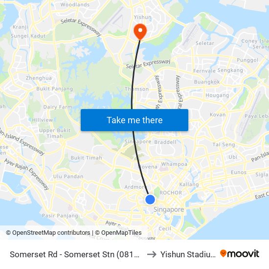 Somerset Rd - Somerset Stn (08121) to Yishun Stadium map