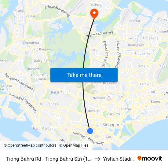 Tiong Bahru Rd - Tiong Bahru Stn (10169) to Yishun Stadium map