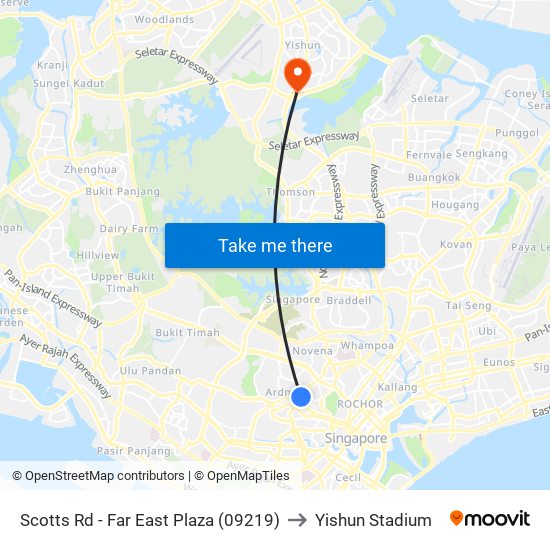 Scotts Rd - Far East Plaza (09219) to Yishun Stadium map