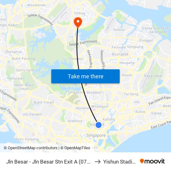 Jln Besar - Jln Besar Stn Exit A (07529) to Yishun Stadium map
