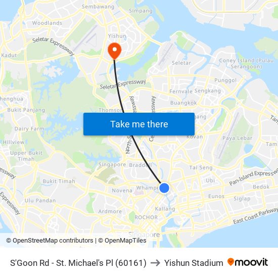 S'Goon Rd - St. Michael's Pl (60161) to Yishun Stadium map