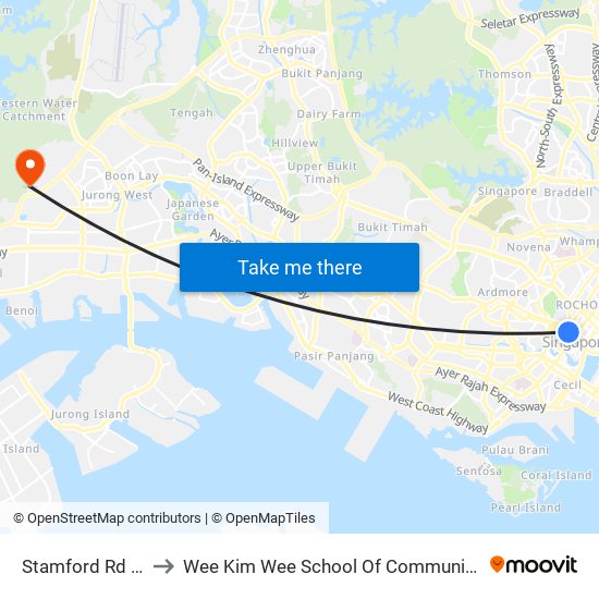 Stamford Rd - Smu (04121) to Wee Kim Wee School Of Communication And Information (Wkwsci) map