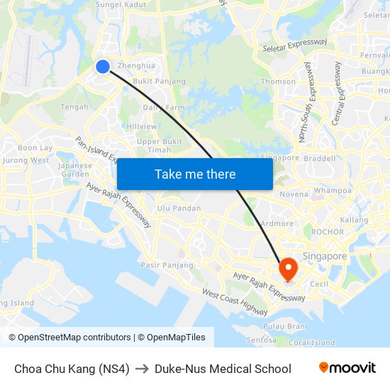 Choa Chu Kang (NS4) to Duke-Nus Medical School map